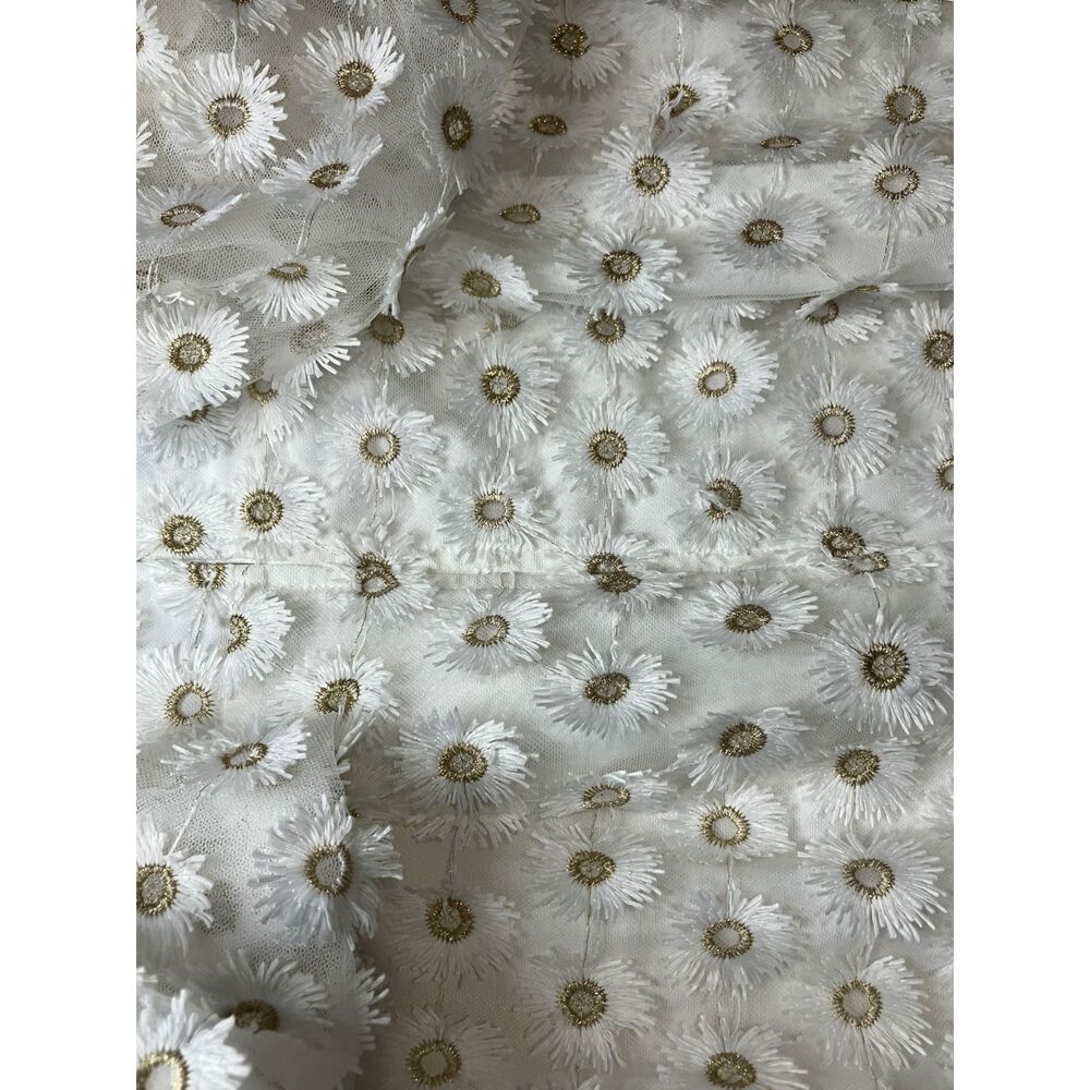 ASOS EDITION Ivory Embroidered Daisy Midi Dress UK 8 / US 4 – NWT Puff Sleeve - Picture 9 of 13